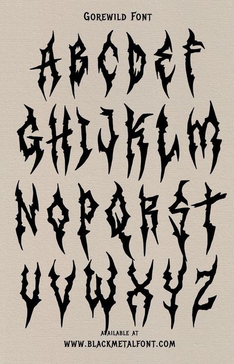 Black Metal Font, Font Styles Alphabet, Acab Tattoo, Cool Fonts Alphabet, Alphabet Graffiti, Alfabet Font, Lettering Styles Alphabet, Metal Font, Gothic Font