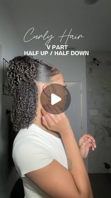 Lala Ronay on Instagram: "trying a half up half down with a little twist ➰✨🤌🏾" Cute Natural Hair Styles Black Women, Natural Curly Hair Braid Styles Half Up, Half Up Down Natural Hair, Half Up Natural Hairstyles, V Part Half Up Half Down Curly Hair, Natural Ponytail Styles For Black Women, Half Up Half Down Ponytail Curly Hair, Cheerleader Hairstyles Half Up Half Down, Half Up Half Down Black Women Curly Hair