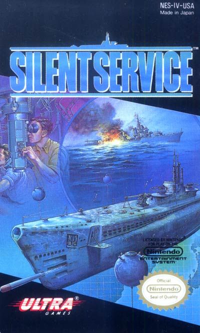 Silent Service - Label or Box Art #nintendo games #gamer #snes #original #classic #pin #synergeticideas #gameon #play #award Midway Islands, Nintendo Nes Games, Dream Cast, Virtual Boy, Nintendo Entertainment System, All Video Games, Nes Games, Classic Video Games, Retro Game