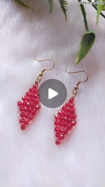 Nikki's Creativity on Instagram: "Crystal Earrings At Home ❤️🔥 . . . #reels #reelitfeelit #nikkiscreativity #instagood #foryou #foryoupage #fyp #explore #trending #viral #diy #crystalearrings #crystaljewelry #fashion #diyearrings #diyjwellery #handmadeearrings #diycrafts #keepsupporting #keeploving #diyreels #handmadereels #earrings" Earrings At Home, How To Make Earrings, Diy Earrings, Handmade Earrings, Crystal Jewelry, Crystal Earrings, Beaded Earrings, Beaded Jewelry, Beading