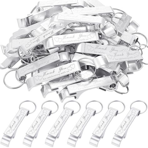 Dandat 100 Pcs Bottle Opener Keychain Bulk Thank You Wedding Favors for Guests Aluminum Wine Beer Opener Engraved Wedding Guest Gifts for Birthday Party Baby Shower Graduation Souvenirs (Silver) : Amazon.ca: Office Products Keychain Bulk, Graduation Souvenirs, Wedding Guest Gifts, Wedding Bottle Opener Favors, Baby Shower Souvenirs, Wedding Bottles, Best Wedding Favors, Gifts For Birthday, Bottle Opener Keychain