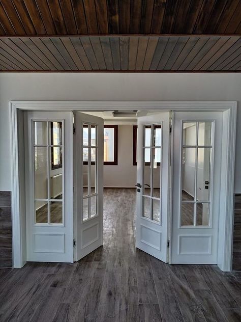 Living Room Double Doors, Living Room Door, Room Divider Doors, Porte Decorate, Door Design Modern, Door Design Interior, Flex Room, غرفة ملابس, French Doors Interior