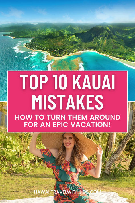 🌺🌈 Feel like you could be enjoying Kauai even more? Chances are, there are a few tweaks you could make to your travel plans! This post tackles 10 frequent travel mistakes on Kauai & provides practical solutions. Enhance your Kauai vacation by refining your itinerary with our Hawaii trip planning advice. From essential dos & don’ts to the ultimate Kauai must-dos, we cover everything you need to craft the perfect Kauai bucket list. Click for the best things to do in Kauai & how to do them right! Best Things To Do In Kauai Hawaii, Kauai Bucket List, Must Do In Kauai, Kauai Hawaii Things To Do In, Kauai Things To Do, Kauai Map, Kauai Itinerary, Kauai Hotels, Hawaii Trip Planning