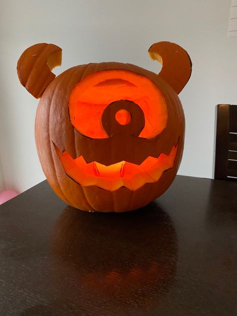 Monster inc. Monsters Inc Pumpkin Carving, Monsters Inc Pumpkin, Mike Wazowski Pumpkin, Amazing Pumpkin Carving, Monster Inc, Large Pumpkin, Fun Pumpkins, You Monster, Best Pumpkin