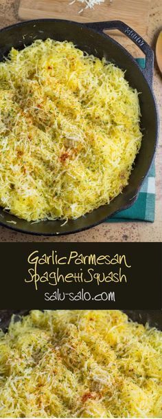 Garlic Parmesan Spaghetti Squash Garlic Parmesan Spaghetti, Garlic Parmesan Spaghetti Squash, Low Carb Menu, Parmesan Spaghetti Squash, Parmesan Spaghetti, Resep Pasta, Keto Lasagna, Keto Vegan, Squash Recipe