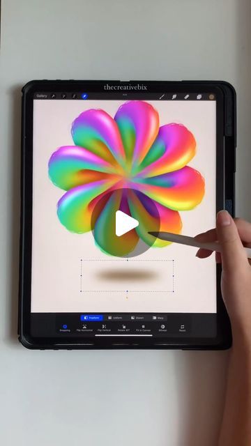 Procreate Tips on Instagram: "Amazing video by @thecreativebix 🌈🌸🌈🌸  Making a multicolor abstract flower with the 3D Fusion Brushes!! I love the wispy texture the brush gives, especially around the edges. Plus, a hint of shading and highlights was added to give it a little extra oomph 🤩  🖌 3D Fusion Brushes **Shop link in bio** . . . . #procreate #rainbowflowers #abstractart ##procreatetutorial #procreatetips #procreatetutorials #digitalarttutorial #digitalarttips #rainbowaesthetic #rainbowart #abstractdrawing #abstractdesign #procreatebrushes #procreatebrush #procreatebeginner #3dbrush #digitaldrawing #digitaldoodle #ipadartist #processvideo #processart #3dpainting #easyart #funart #funartnotfineart #creativearts #procreatedrawing #happyart #pastelartist" 3d Procreate Art, 3d In Procreate, Procreate Abstract Art, 3d Procreate, Procreate Tips, Procreate Tutorial, Create Drawing, Image 3d, Amazing Video