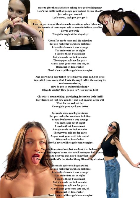 You Betrayed Me Olivia Lyrics, Olivia Lyrics Wallpaper, Vampire Song Lyrics, Vampire Olivia Rodrigo Lyrics, Vampire Olivia Rodrigo Wallpaper, Vampire Lyrics, Iconic Song Lyrics, Vampire Song, Vampire Olivia