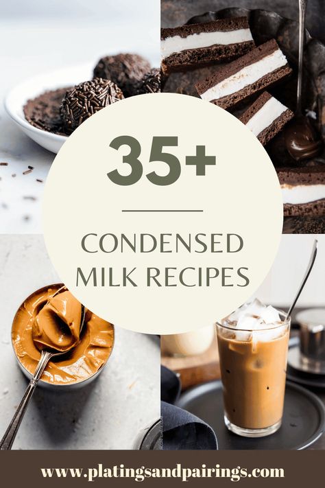 Wondering how to use up that can of condensed milk? Here are 35+ amazingly delicious condensed milk recipes. From sweet treats, to beverages and more! Desert With Evaporated Milk, Recipes That Use Sweetened Condensed Milk, How To Use Condensed Milk, Sweet Condensed Milk Recipe Desserts, Leftover Condensed Milk Recipes, Drinks With Sweetened Condensed Milk, Easy Dessert Recipes With Sweetened Condensed Milk, What Can I Make With Condensed Milk, Recipes That Use Condensed Milk