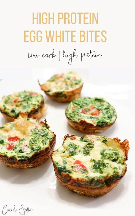 High Protein, Egg White Bites (low carb) - Coach Sofia Fitness Egg White Bites, Protein Egg, Egg And Grapefruit Diet, High Protein Snack, Low Carb High Protein, Cucumber Diet, Egg Diet Plan, Healthy Protein Snacks, Protein Snack