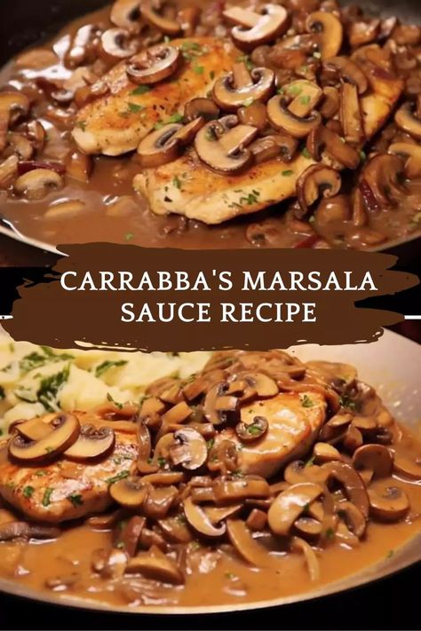 Elevate your dishes with the authentic taste of Carrabba’s Marsala Sauce. Our recipe unlocks the secret to savory perfection. Try it for your culinary joy! Copycat Carrabbas Recipes, Dinners With Sauce, Marsala Wine Sauce Recipe, Recipes With Romesco Sauce, Marsala Sauce Without Mushrooms, Carrabas Steak Marsala Recipe, Carrabas Soup Recipes, Carrabas Marsala Sauce, Steak Marsala Sauce