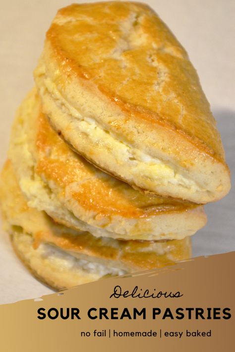 Delicious No Fail Sour Cream Pastries - Tasted Stories Sour Cream Pastry, Cream Pastry, Danish Pastry, Curd Recipe, Dessert Easy, Sour Dough, Lemon Sugar, Pastry Dough, Outdoor Picnic