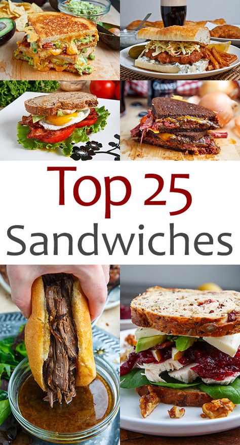 Top 25 Sandwich Recipes Recept Sandwiches, Lunch Sandwich Recipes, Sandwich Vegetarian, Resep Sandwich, Best Sandwich Recipes, Cold Sandwiches, Gourmet Sandwiches, Deli Sandwiches, Dinner Sandwiches