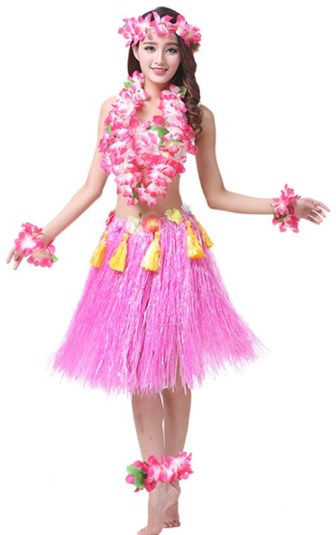 Grass Skirt Outfit Hawaiian, Hawaiian Outfit Women Party Hawaii, Hawaiian Costumes, Hawaiian Outfit Women, Grass Skirts, Hawaiian Costume, Hula Skirt, Foil Curtain, Grass Skirt