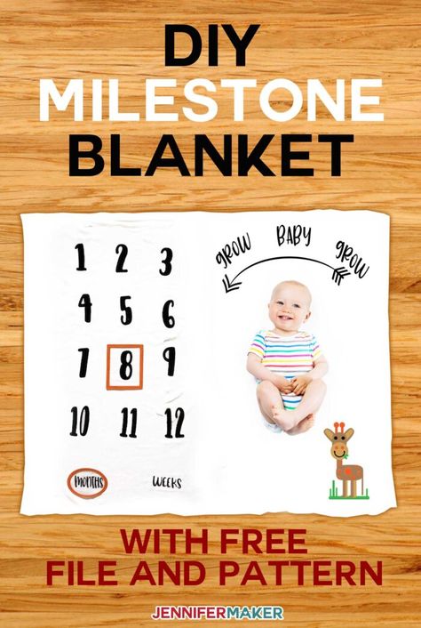 DIY Milestone Blanket for Baby | Baby Yoda and Girafee | How to Layer Iron On Vinyl on Cricut Jennifer Maker, Cricut Baby, Blanket For Baby, Diy Drawers, Baby Milestone Blanket, Work Diy, Blanket Diy, Craft Room Storage, Crafts Paper