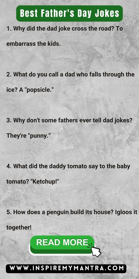 Best Father's Day Jokes Fathers Day Puns, Fathers Day Jokes, Family Bonding, Craft Projects For Kids, Family Moments, Dad Humor, One Liner, Good Good Father, Cheer Up