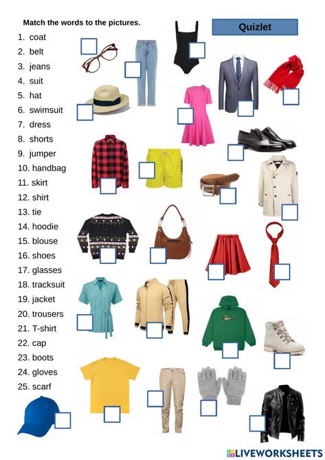 Esl Clothes Worksheet, English Clothes Vocabulary, Clothes In English Vocabulary, My Clothes Worksheet, Clothes Worksheets For Kids Activities, Clothes Activities For Kids, Vocabulary Activities Elementary, Fashion Activities, Vocabulary Clothes