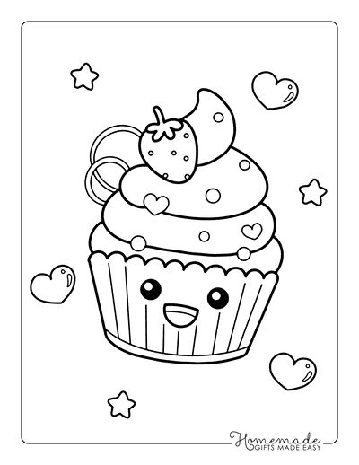 Kawaii Coloring Pages for Kids Cupcake Activities, Cupcake Outline, Cupcake Template, Kawaii Coloring Pages, Cupcake Coloring Pages, Happy Birthday Coloring Pages, Cupcake Clipart, Santa Coloring Pages, Free Kids Coloring Pages