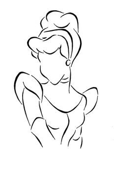 Cinderella outline Disney Princess Outline, Cinderella Drawing, Disney Lines, Easy Disney Drawings, Disney Princess Tattoo, Cartoon Drawings Disney, Disney Silhouettes, 디즈니 캐릭터, Prințese Disney