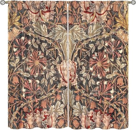 Amazon.com: YCness William Morris Floral Curtains Watercolor Vintage Flower Art Style Room Windows Treatments for Bedroom Living Room Drapes 2 Panel Sets,42x63 Inch : Home & Kitchen French Country Curtains, Vintage Flower Art, Victorian Curtains, Windows Treatments, Outside The Window, Living Room Drapes, Watercolor Vintage, Vintage Curtains, Country Curtains