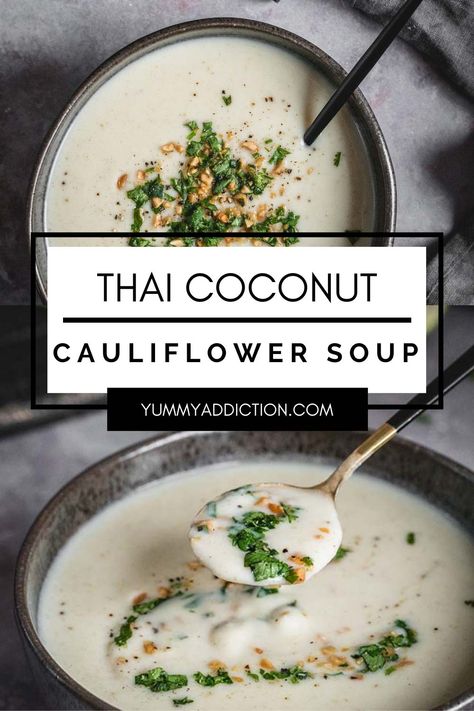 Mermaid Diet, Thai Cauliflower, Coconut Cauliflower, Soup Thai, Woman Eyes, Cauliflower Soup Recipes, Coconut Soup, Thai Coconut, Head Board