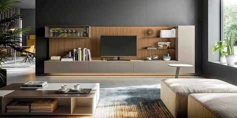 Tv Consoles, Living Tv, Tv Unit Design, Modular Storage, Design Line, Italian Furniture, Wooden Storage, Wall Unit, Tv Unit