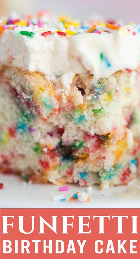 Easy Funfetti Cake Recipe, Fingertips Cake, Homemade Confetti Cake, Confetti Cake Recipe, Homemade Funfetti Cake, Confetti Cake Recipes, Easy Birthday Cake Recipes, Funfetti Birthday Cake, Cake Funfetti