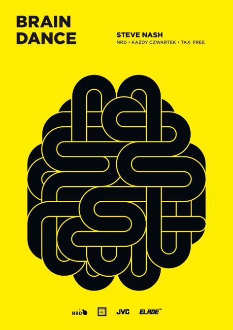 Brain Poster, Brain Graphic, Brain Icon, Brain Illustration, Perspective Sketch, Music Logo Design, Brain Logo, Music Club, Brain Art