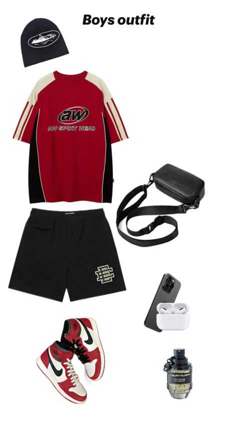 Universal Studios Outfit Men, Universal Studios Outfit, Y2k Outfits Men, Billie Eilish Outfits, Jordan Fits, Red Outfits, Y2k Outfits, Red Outfit, Dream Shoes