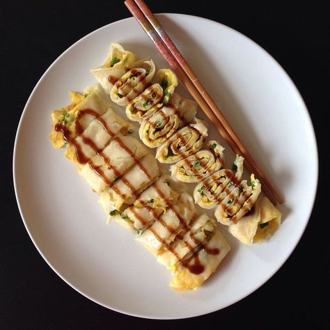 Dan Bing (Taiwanese Egg Crepe) recipe on Food52 Egg Crepe Recipe, Dan Bing Recipe, Dan Bing, Egg Crepe, Taiwanese Breakfast, Crepe Recipe, Taiwanese Cuisine, Taiwan Food, Taiwanese Food