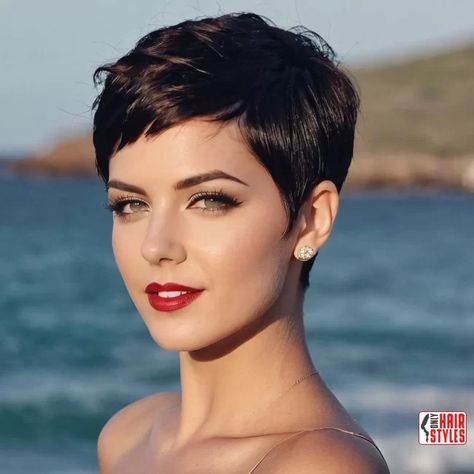 Pixie Hairstyles For Thick Hair, Brunette Pixie Cut, Beckham Hair, Super Short Pixie, Shaved Pixie, Brunette Pixie, Chemo Hair, Hair Issues, Great Haircuts