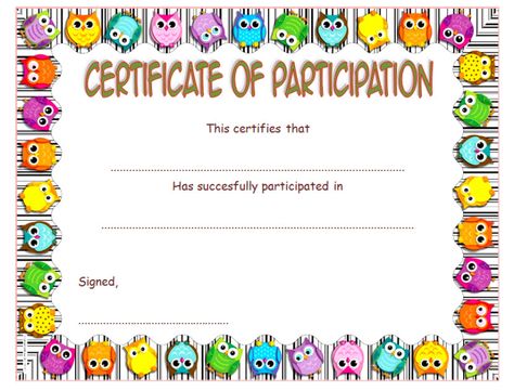 FREE Childrens Certificate of Participation Template 2 Certificate Of Participation Design, Kids Certificate, Student Awards Certificates, Participation Certificate, Certificate Of Participation, Free Printable Certificate Templates, Certificate Of Participation Template, Blank Certificate Template, Free Printable Certificates