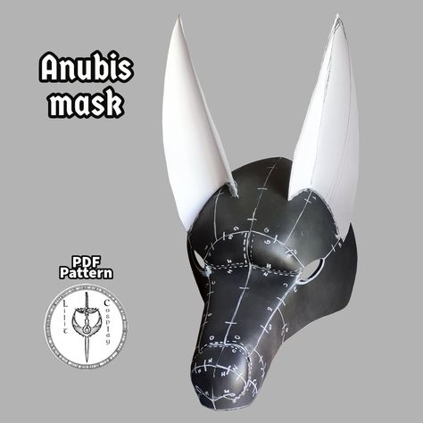 Anubis inspired mask/helmet PDF file patterns/templates for EVA foam. This printable PDF patterns includes all the parts of the mask. This is a base designed by me and inspired from the Ancient God and you can use it for your cosplay or original costumes, feel free to modify and add details or whatever you like. The size it's proportionate to me (height 1.65 cm), so if you want to make it bigger or smaller you have to scale the patterns as well. You only need a regular printer and you can enjoy Cat Skull Mask, Eva Foam Helmet, Diy Eva Foam, Anubis Costume, Helmet Template, Anubis Mask, Foam Cosplay, Paper Mache Mask, Doctor Mask