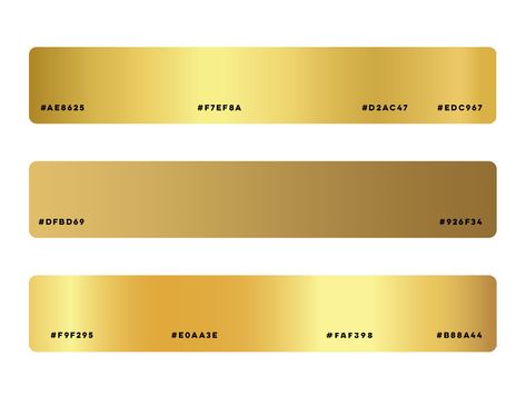 Using gold color on the web - Tips and tricks - Joe Kotlan Gold Pantone Color Palette, Perfect Gold Color In Dti, Gold Color Hex Code, Luxury Branding Design Color Schemes, Shades Of Gold Color Palette, Color Branding Mood Board, Modern Logo Design Creative Branding, Gold Hex Code, Gold Color Hex