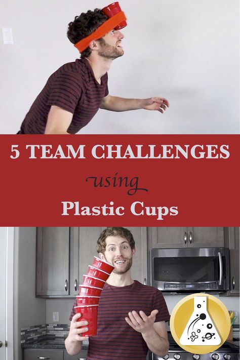 Fun head to head games are always a great way to get people excited, and these quick and easy partner games are no exception.  Plus, these activities are cheap to play and easy to learn too!  These five challenges with plastic cups can be used as fun games for siblings, a perfect game for birthday parties, or just fun and easy games to play at home!  Do you think you could beat Mr. Brian and Ms. Jennifer?  Please let us know your records in the comments below! Games For Siblings, Games To Play At Home, Partner Games, Head Games, Team Challenges, Ping Pong Balls, Fun Games For Kids, Perfect Game, Simple Game