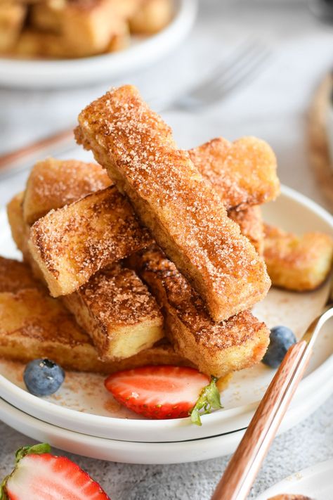 Homemade French Toast Sticks • Dance Around the Kitchen French Toast Fingers, Brioche French Toast Sticks, Freezer French Toast Sticks, Diy French Toast, Homemade French Toast Sticks, Cinnamon French Toast Sticks, Oven Baked French Toast, French Toast Sticks Recipe, Dance Around The Kitchen