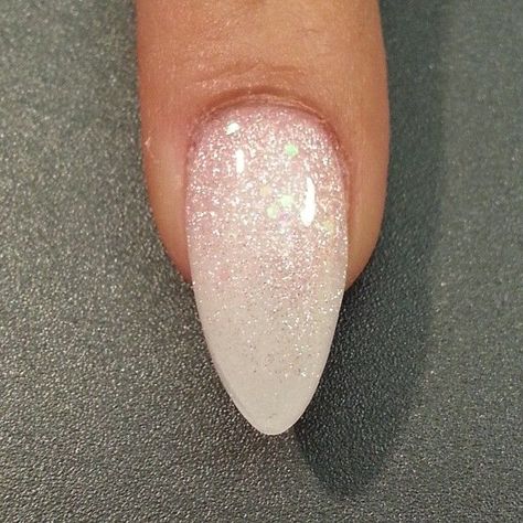 French Ombre Nails Almond, Ombre Nails Almond, French Ombre Nails, Fade Nails, French Fade Nails, Glitter Fade Nails, Faded Nails, French Fade, French Ombre