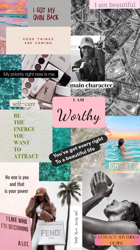 Selfcare Aesthetic, Mecca Cosmetica, Life Quotes Inspirational, Vision Board Collage, I Am Beautiful, Butterfly Wallpaper, Create Collage, Study Motivation, Cool Wallpaper