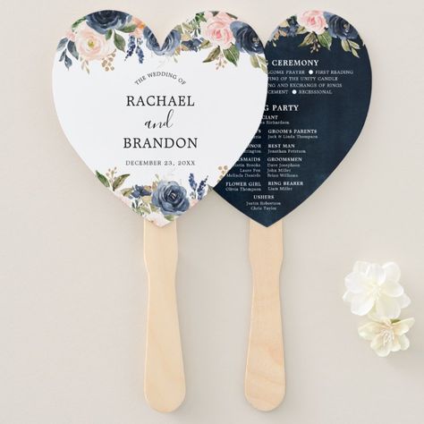 Letter Styles Fonts, Blue And Blush Wedding, Ring Bearer Flower Girl, Hand Lettering Styles, Blush Pink Weddings, Hand Fans, Navy Blue Wedding, Peach Wedding, Navy Wedding