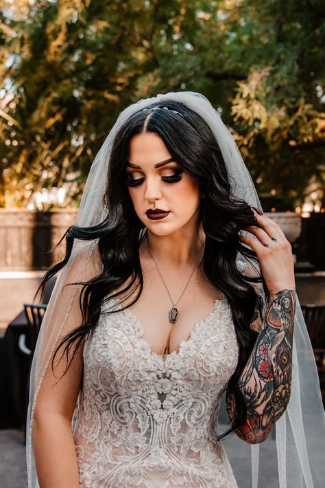 Moody Wedding Makeup Inspiration, Goth Bride Hair, Dark And Moody Wedding Makeup, Alternative Bridal Makeup, Gothic Wedding Arch, Wedding Arch Ideas Diy, Cover Ups Tattoo, Makeup Moodboard, Wedding Arch Ideas