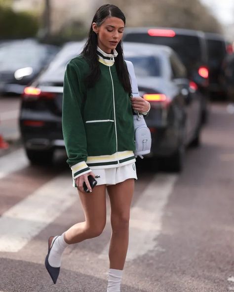 Game, set, match. 🎾 #Tenniscore is no fleeting aesthetic: The preppy-leaning style has been a fashion fixture since the late 1800s, and it’s back again this summer, jump-started by ‘Challengers’ and #Zendaya's iconic press tour outfits. We expect fitted polos, pleated miniskirts, and crisp tennis whites to dominate both on and off the court. Ready to play? Click the link in bio for a curated guide of tennis-inspired looks. photos: @gettyimages Tennis Game Outfit Spectator, Tennis Inspired Outfit, Preppy Gym Outfits, Tennis Game Outfit, Zendaya Challengers Outfits, Preppy Outfits For Summer, Vintage Tennis Outfit, Tennis Match Outfit, Zendaya Tennis