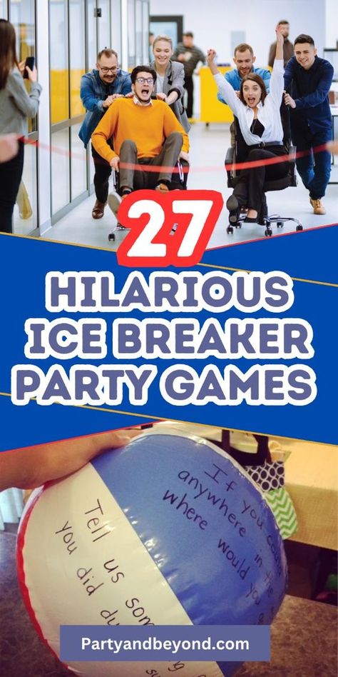 🎉😂 Kickstart your adult parties with our list of 27 Hilarious Ice Breaker Games to Energize Your Adult Parties! Perfect for breaking the ice and getting everyone mingling, these games are guaranteed to spark laughter and fun. From quirky challenges to laugh-out-loud activities, these ice breakers will ensure your guests have a fantastic time. Get ready for a night of unforgettable entertainment and bonding! 🥳🍹✨

#IceBreakerGames #AdultPartyFun #PartyGames #LaughterAndFun #UnforgettableMoments Team Ice Breaker Games, Games To Play At Restaurants For Adults, Ice Breaker Ideas For Adults, Best Ice Breakers For Adults, Ice Breaker Games For Adults At Work Icebreakers Team Building Activities, Corporate Ice Breaker Games, Ice Breaker Games For Adults Funny, Entertainment Ideas For Parties, Work Ice Breaker Games