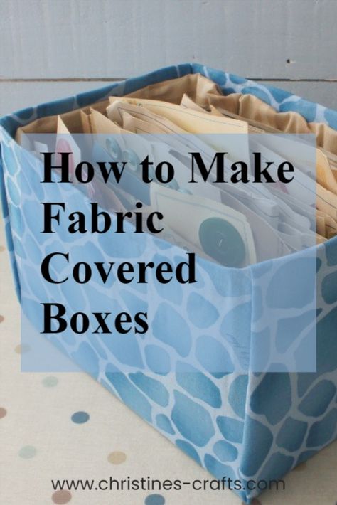 Fabric covered box DIY Fabric Boxes Tutorial, Decor Hacks Diy, Fabric Covered Boxes, Crafty Decor, Diy Storage Boxes, Kid Friendly Activities, Easy Arts And Crafts, Fabric Boxes, Old Boxes