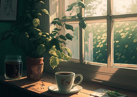 Bring the beauty of anime worlds into your home. Shop now on my stores! Link in bio! Coffee Desktop Wallpaper, Cozy Desktop Wallpaper, Erika Core, Notion Organization, The Beauty Of Anime, Lo-fi Wallpaper, Beauty Of Anime, Morning Illustration, Anime Cafe