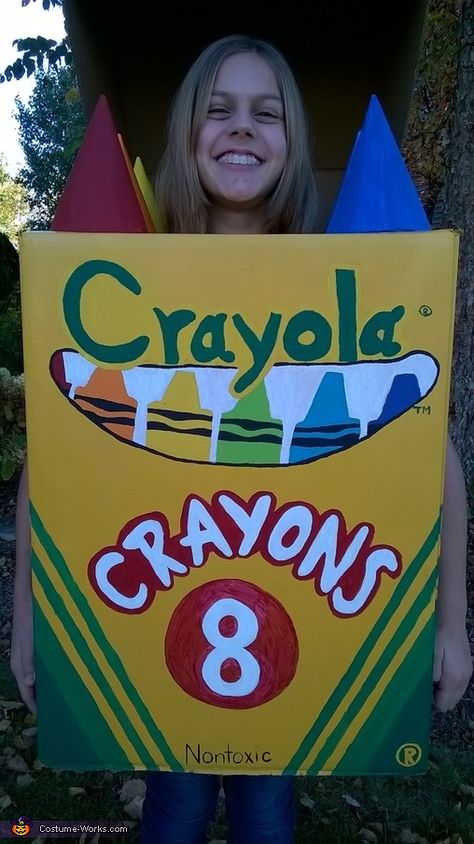 Diy Costumes For Teachers, Circus Party Outfit, Crayola Costume, Crayon Box Costume, Parade Float Theme, Costumes For Teachers, Boxing Halloween Costume, Crayon Costume, Costume Box