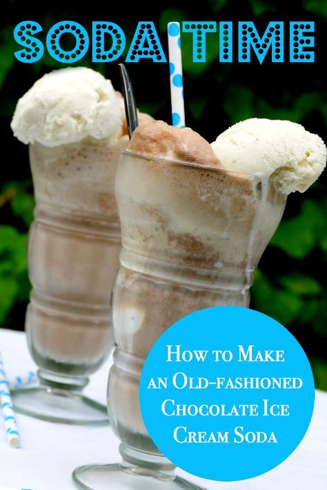 How to Make an Old-fashioned Chocolate Ice Cream Soda | The Good Hearted Woman #justaddicecream #icecream #keepcool #summerdrinks #icecreamfloat #icecreamsoda #icecreamdrinks Chocolate Soda Recipe, Cream Soda Recipe, Chocolate Soda, Ice Cream Soda, Ice Cream Drinks, Ice Cream Floats, Soda Recipe, Refreshing Drinks Recipes, Cold Treats