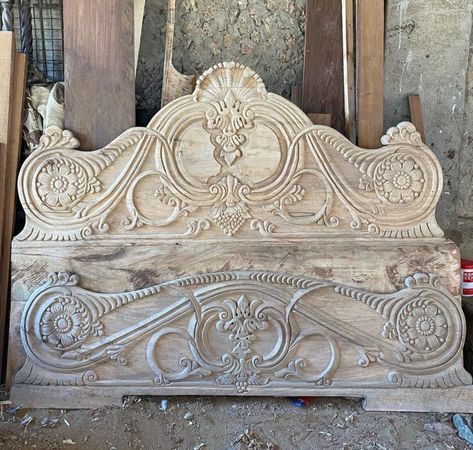 Hand made crafted wooden bed .Best quality at affordable price Order now! Royal Beds, Wooden Cupboard Design, Furniture Design Table, Royal Bed, Box Bed Design, Antique Bed, Wood Bed Design, Wooden Cupboard, Wooden Bed Design