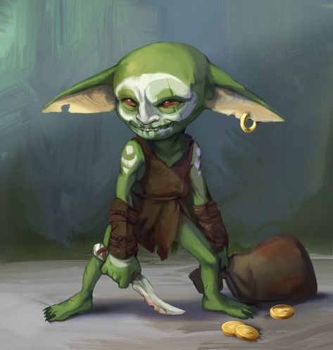 Goblin, Caterina Capogrossi on ArtStation at https://www.artstation.com/artwork/nQBYXe Goblin Poster, Bedroom Anime, Anime Club, Goblin Art, Pathfinder Character, Dungeons And Dragons Art, Heroic Fantasy, Fantasy Races, Dungeons And Dragons Characters