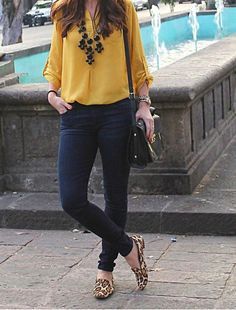 Outfit Work, Leopard Print Shoes, Mode Jeans, Summer Work Outfits, Neue Outfits, Print Shoes, Outfit Trends, Modieuze Outfits, Casual Work Outfits