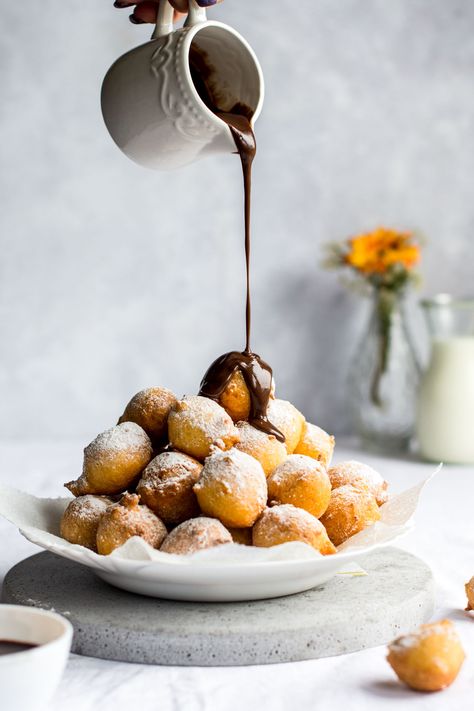 Fritule - Croatian Fritters | Bite It Quick Fritule Croatian, Festive Desserts, Croatian Recipes, Fritter Recipes, Dessert Spoons, Beignets, Photographing Food, Cooking Time, Food Print