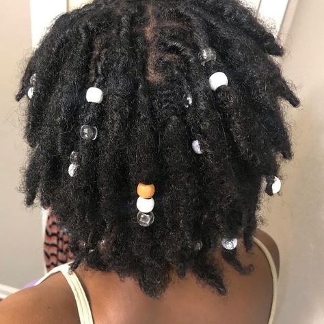 How To Grow Your Locs Faster, Short Fluffy Locs, Locs With Triangle Parts, Styles For Short Dreads, Medium Thick Locs, Fro Locs, Short Locs Black Women, Short Thick Locs, 4b Locs